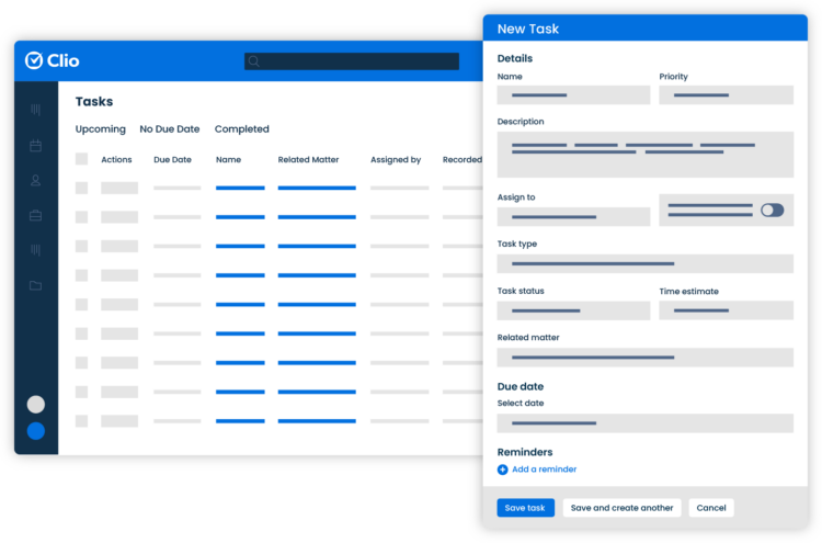 Clio Manage Simplified UI Task Management Tasks