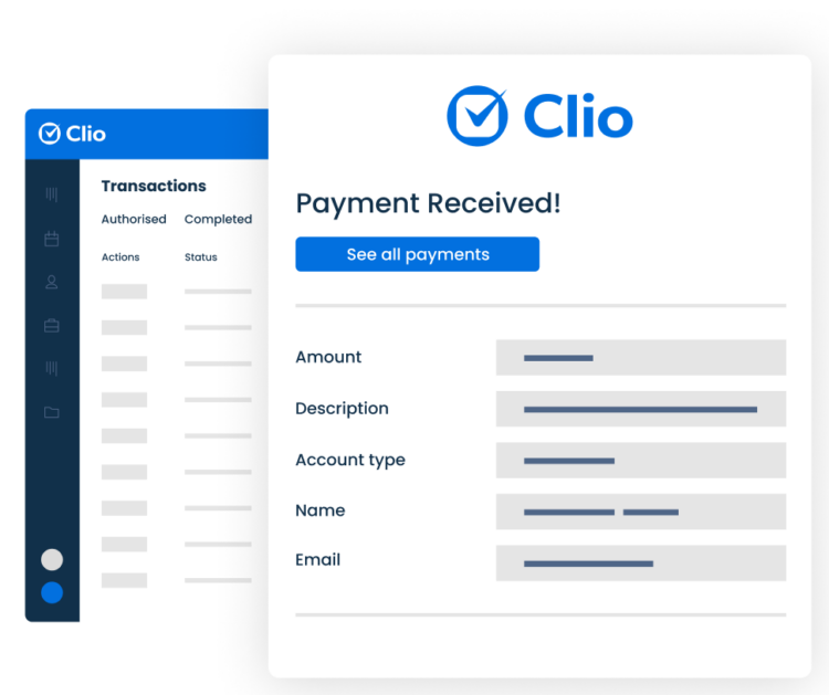 Simplified Product UI Clio Manage Clio Payments EMEA Payments Received UK
