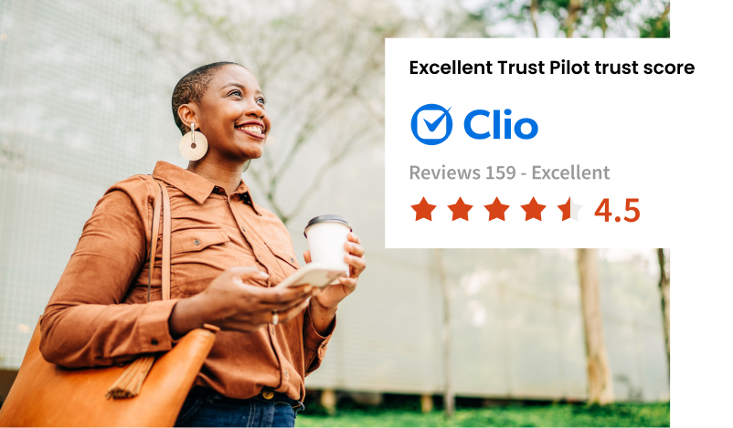 Clio is rated 4.5/5 on Trust Pilot