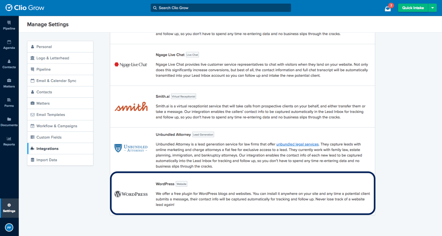 WordPress Integration for Clio | Clio