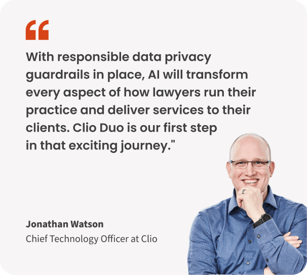 Clio Manage Clio Duo NA Quote Jonathan Watson data privacy