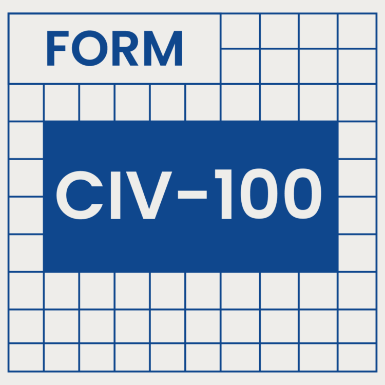 California's CIV-100 form