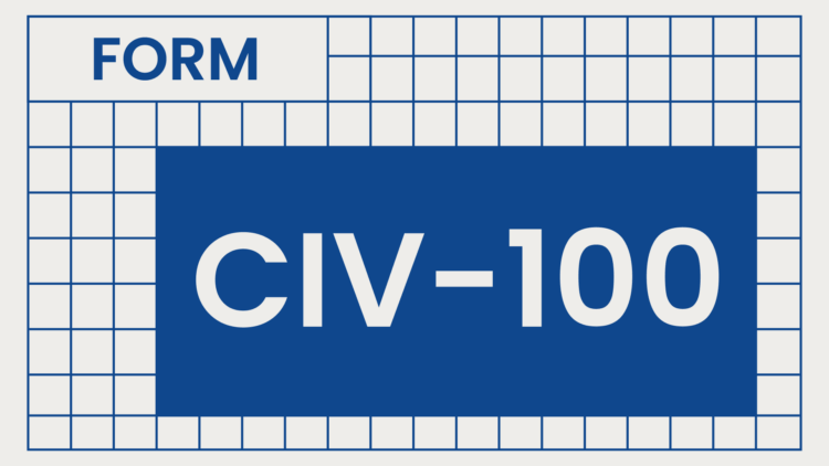 California's CIV-100 form