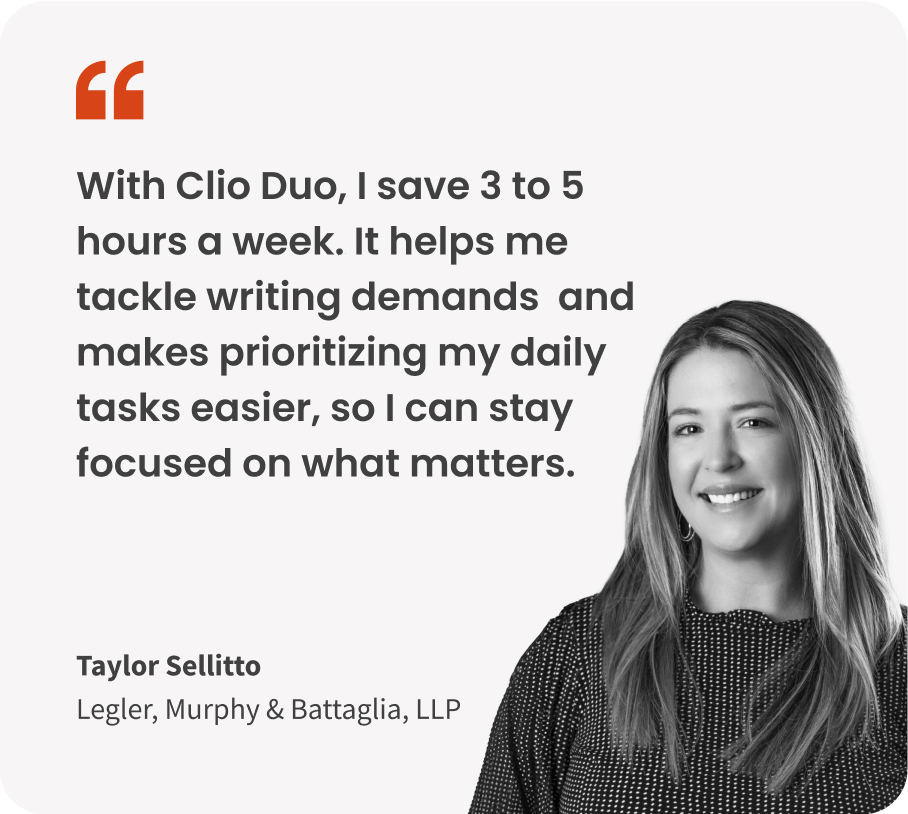 Clio Duo Taylor Sellitto Testimonial Small